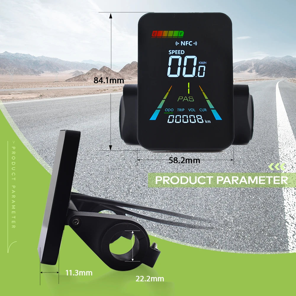 F3【UART2】Turn On The NFC Fatbike Screen E Bike LCD Display Electric Scooter Speedometer Cycling Accessories Bicycle Computer