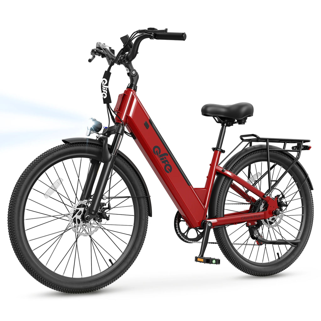 Qlife Cityone Plus St Electric Bike for Adult, Peak 1500W Motor 48V 15Ah Battery, 28MPH 80 Miles, 26“ Step-Thru Electric Bicycle, 7-Speed Commute E-Bike
