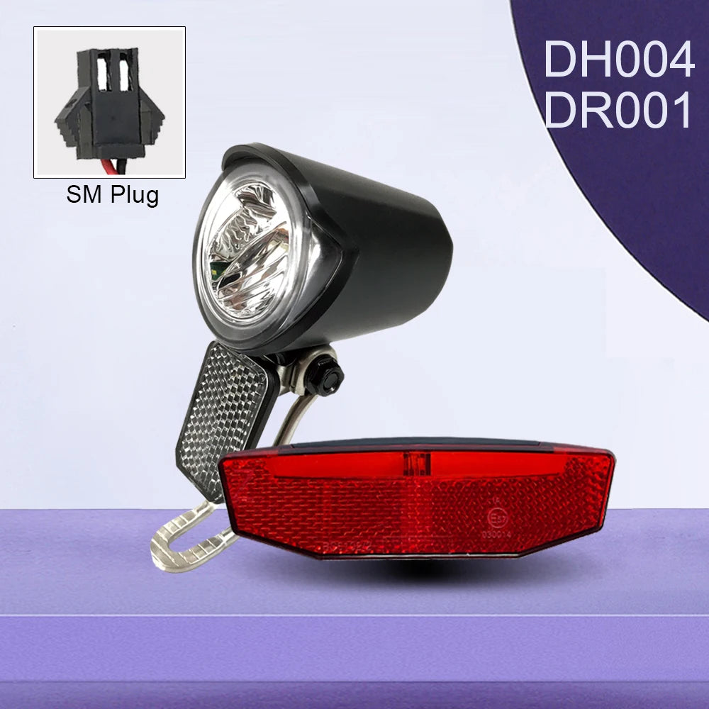 Bicycle Light Electric Headlight DH004 TailLight DR001 6V-60V 2Pin SM Waterproof Plug Bicycle Lights Cycling Lamp Accessories
