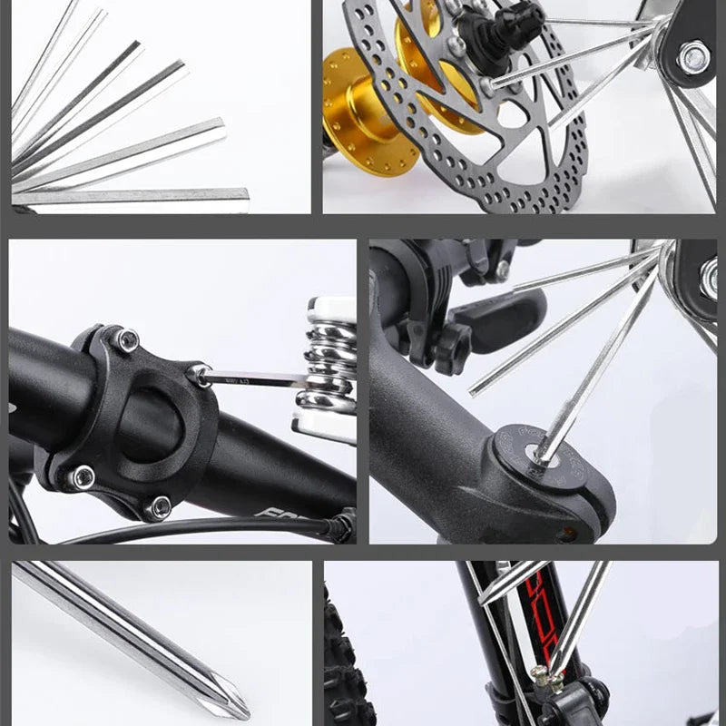 Portable Bicycle Repair Tools Kit Bike Repair Tools Kit Pump Tire Patch Multi-functional Wrench Bike Tool Set Accessories