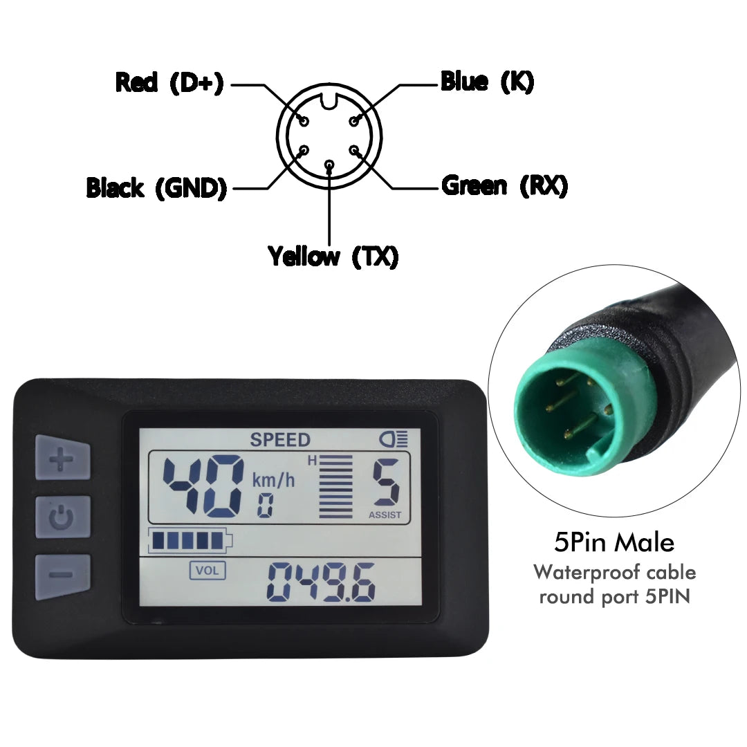 UART2 Electric Bicycle Display LCD LED Display 24V/36V/48V/60V/72V  E Scooter LCD Panel Color Screen for Electric Bike Kit Parts