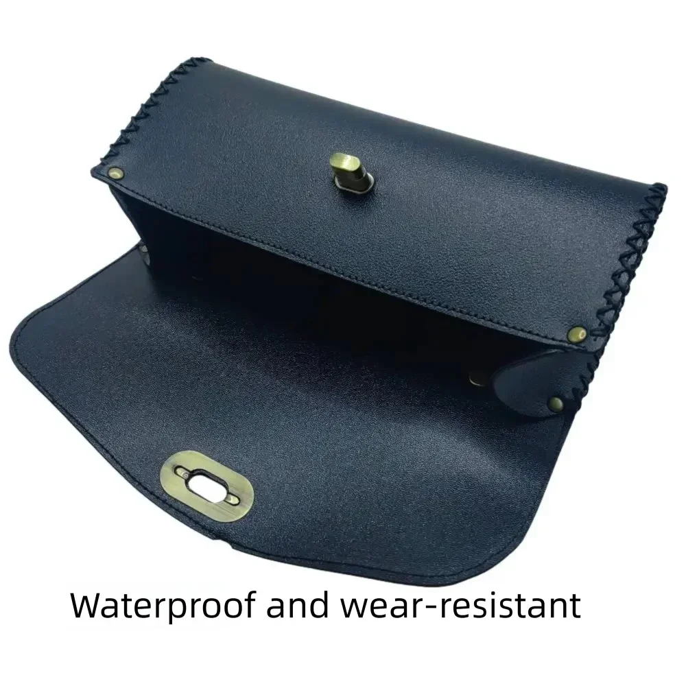 New Retro Bicycle Tail Bag PU Leather Waterproof Cycling Bag Saddle Pouch Front Personalized Riding Vintage Bike Bag