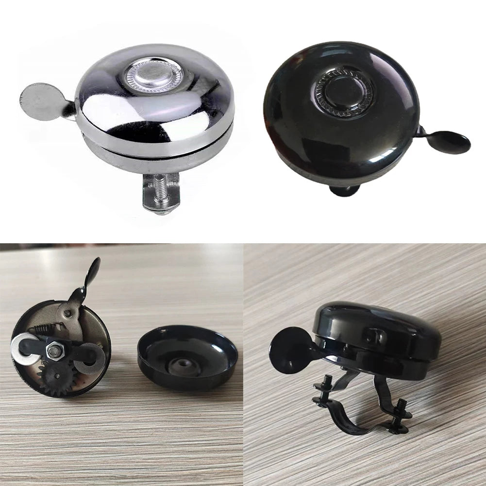 Cool Chrome Rotary Double-Sided Metal Classic Vintage Bike Bell Road Mountain Tricycle Retro Bicycle Handlebar Bell Safety
