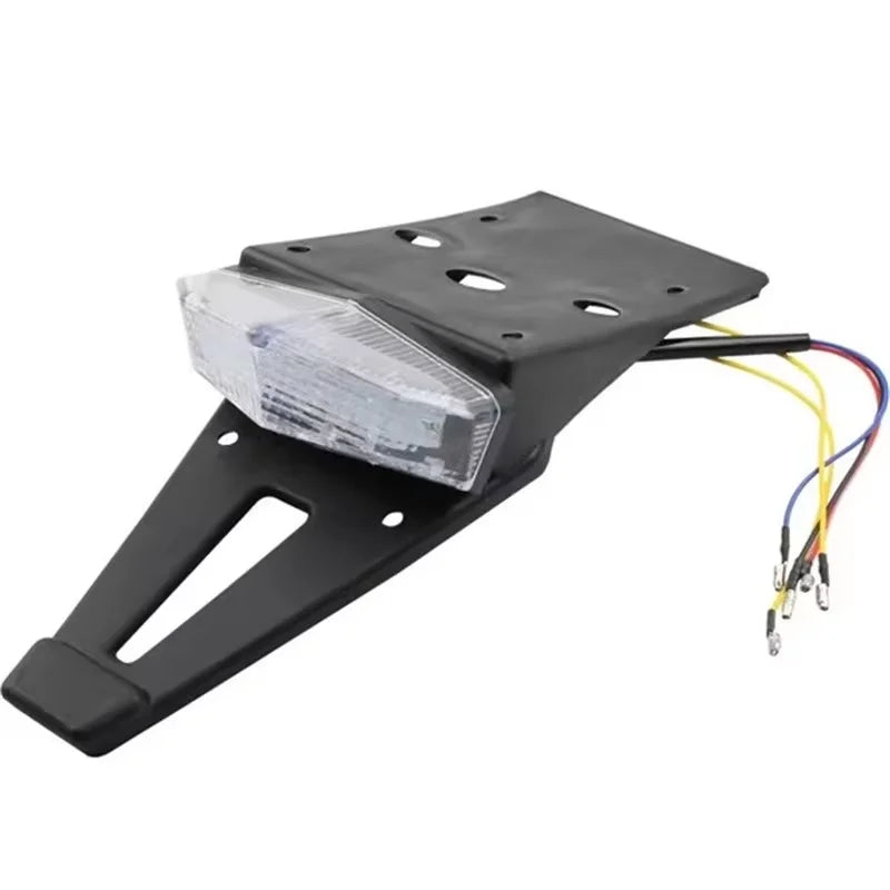 Motorcycle LED Tail Light Rear Fender Stop Brake Lights License Plate Light Bracket Holder Universal 12V For Scooter Street Bike