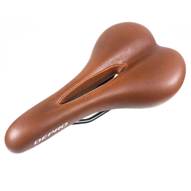 Retro Bicycle Saddle Hollow Cycling Saddle PU Leather Vintage Seat Custion Road Bike MTB Saddle Classic Brown Bike Seat