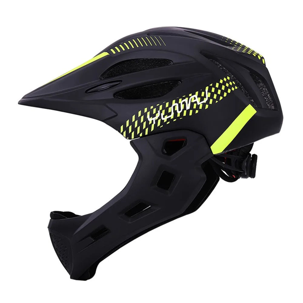 NEW LED Kids Full Face MTB Bike Helmet Balance Bike Sports Safety Kids Full Covered Helmets Downhill Scooter BMX Child 48-52CM