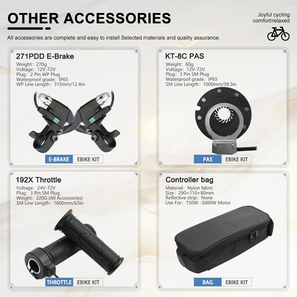 48V 1000W Electric Bicycle Conversion Kit 20-29inch dropout 100mm Front Brushless hub motor Wheel with kt display for E-Bike Kit