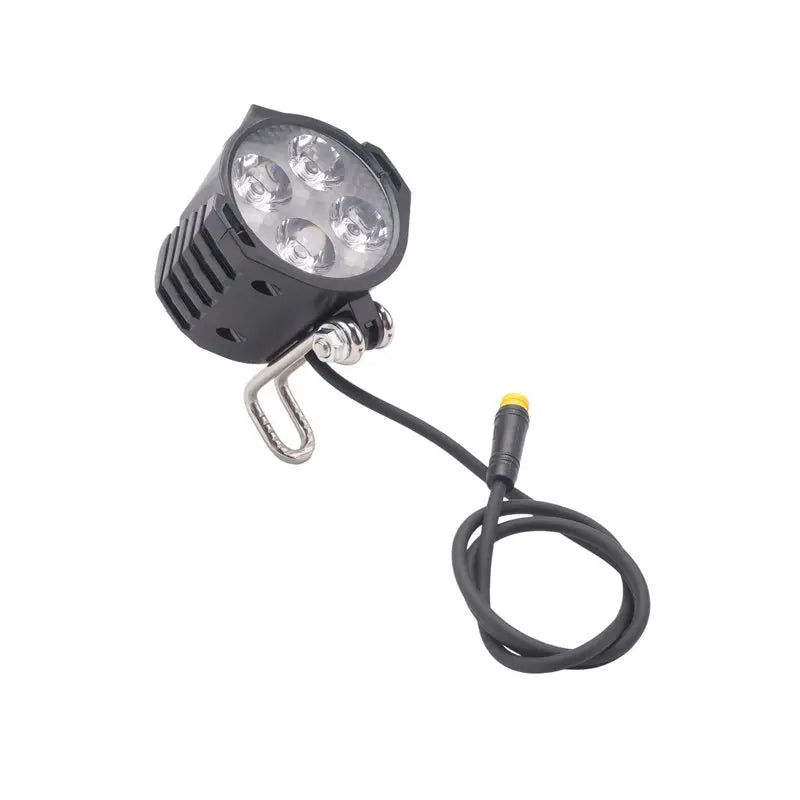 Budget-Friendly Ebike LED Headlight Accessories Front Light 36V 48V 3Pin Built-In Horn 4 LED Bulbs For Electric Scooters Bicycle