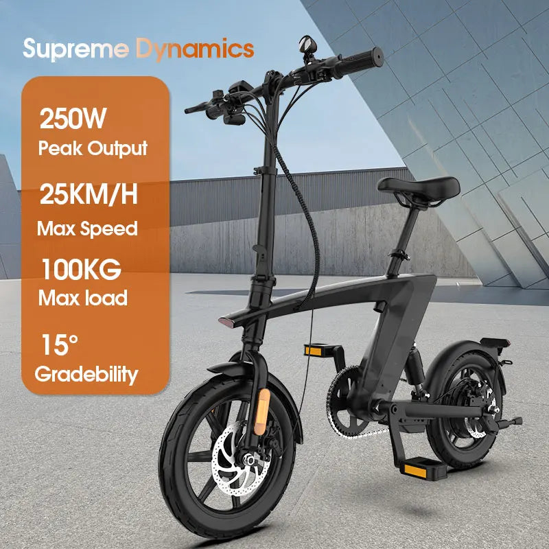 2025 New Model Electric BIKE 36V 10Ah Lithium 30Km Range 14 Inches Tire 250W Motor Foldable Electric Bicycle Urban EBike Adults