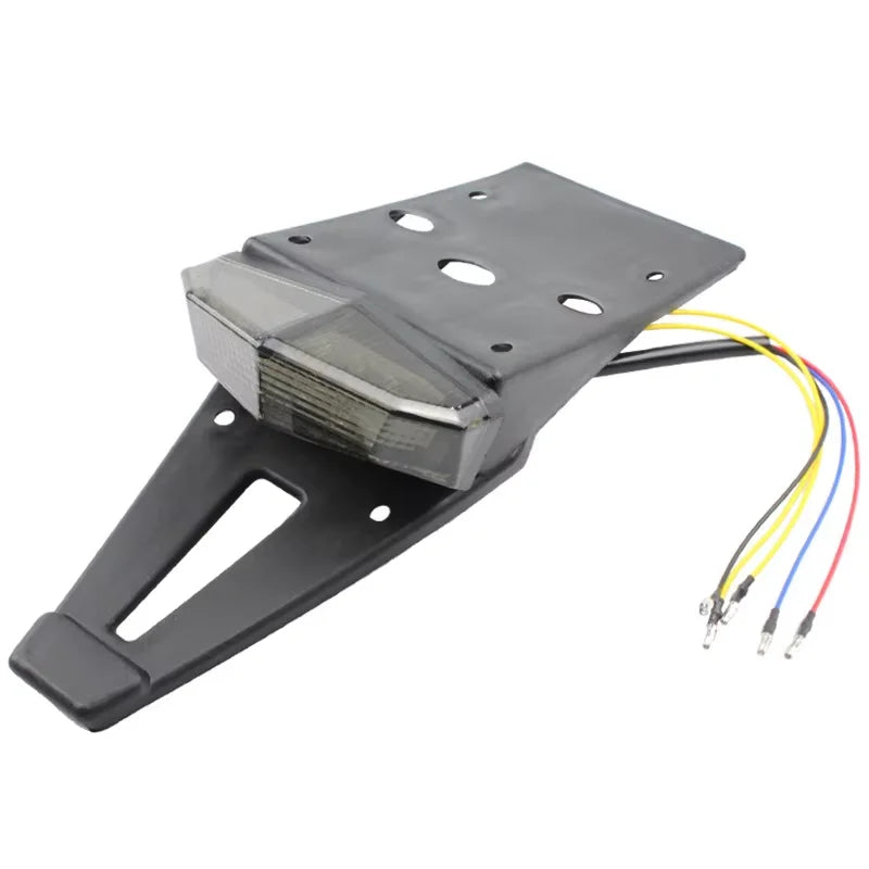 Motorcycle LED Tail Light Rear Fender Stop Brake Lights License Plate Light Bracket Holder Universal 12V For Scooter Street Bike