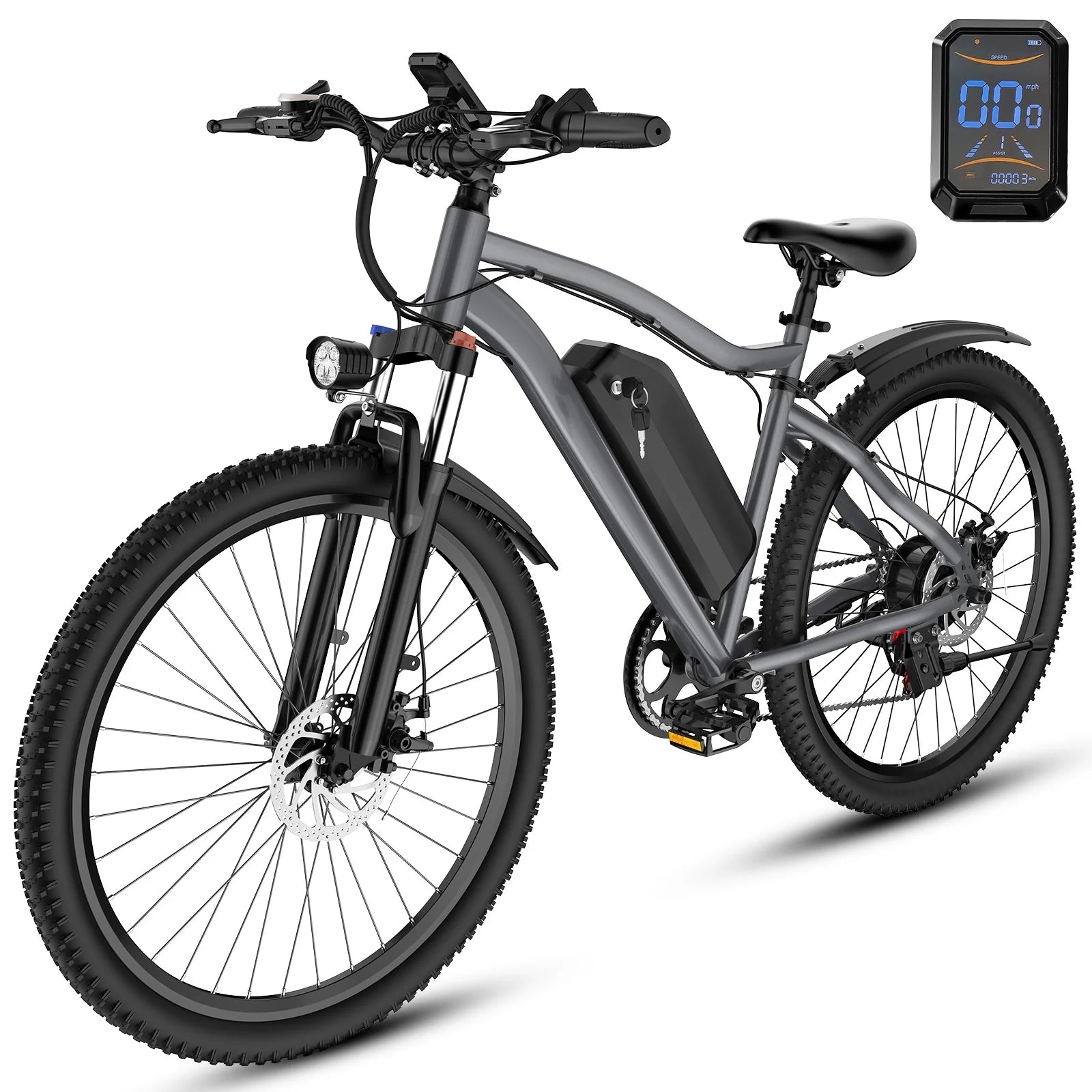 720W Adult Electric Bicycle 26 Inch 36V 10.4AH Removable Battery 19.9Mph Dual Shock Absorber 7-Speed Mountain Bike