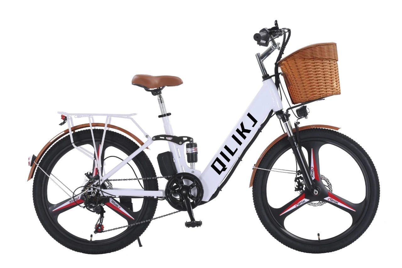 Electric EBIKE City Bike Rear Hub Motor High-Carbon Steel 7-Speed 350W Brushless Pedal-Assist Lithium Battery 60 km 25km/h