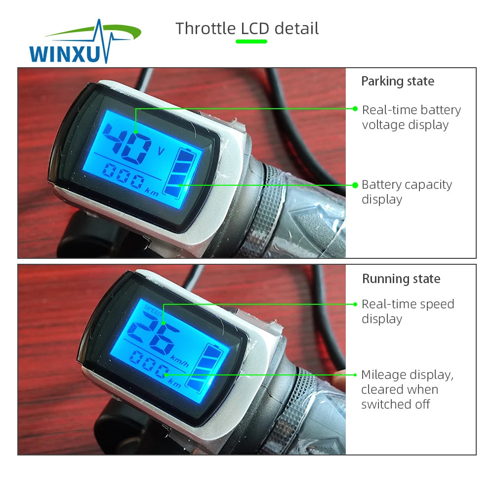 36V 48V 800W 35A Brushless Motor Controller with LCD Display & Throttle Kit for Electric Scooter & Bicycle