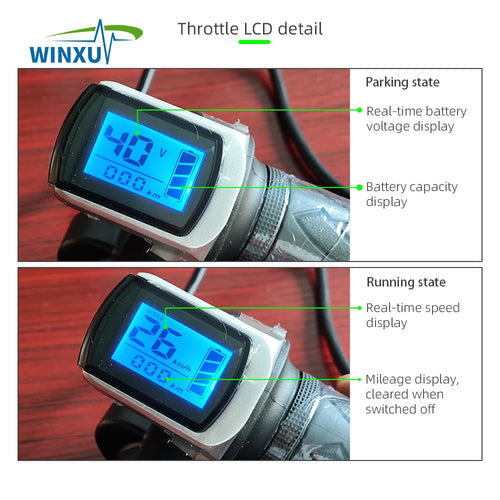 36V 48V 800W 35A Brushless Motor Controller with LCD Display & Throttle Kit for Electric Scooter & Bicycle