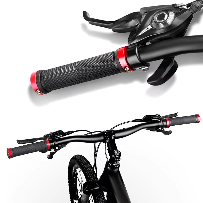 Bicycle Grips BMX Bike Handbar Grips Rubber Bilateral Lock Mountain MTB Bikes Handlebar Grips Non-slip Cycling Bike Accessories
