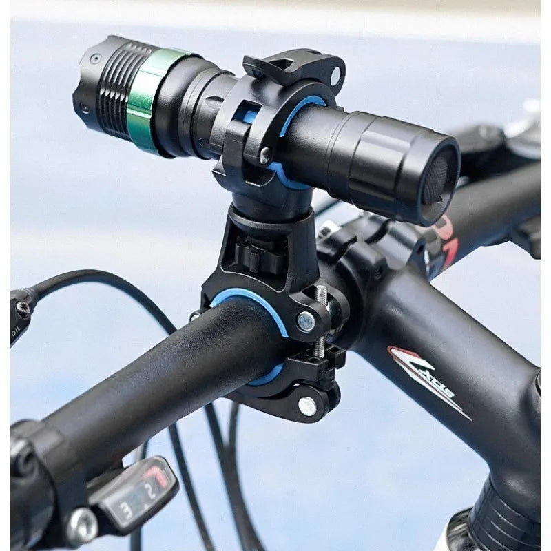 1pc 360 ° Bicycle Flashlight Holder U-Shaped Headlight Fixing Bracket Double Fixation Outdoors Cycling Essential Practical Tools