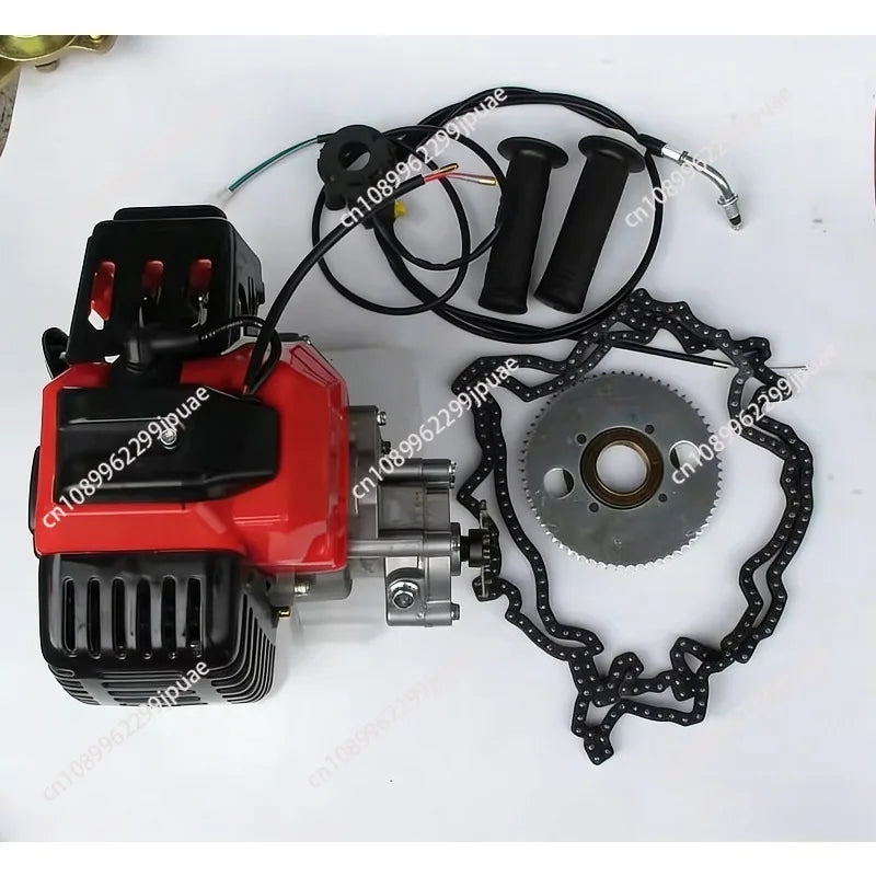 DIY 49cc Two Stroke Bicycle Gas Engine Assembly Motorized Bike Conversion Kit With T8F Chain Parts