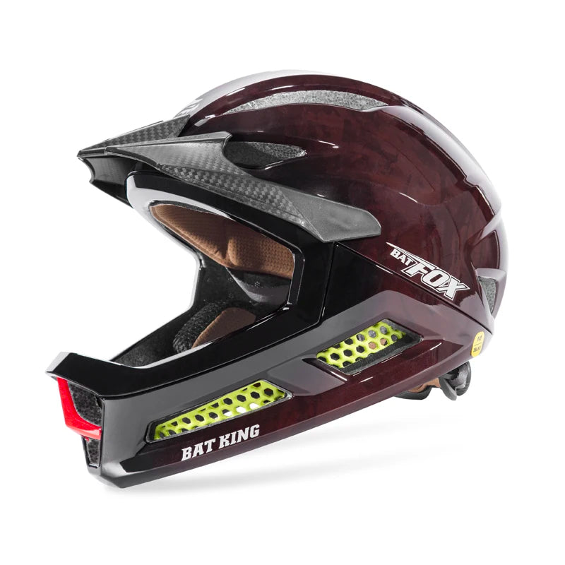 BATFOX Kids Full Face Cycling Helmet MTB Bicycles Balance bikes Skate Scooter Children Competition-grade Safety Sports Gear
