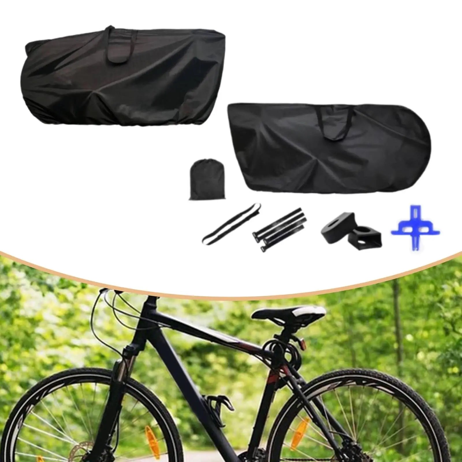 Bike Travel Storage Bag Oxford Cloth Road Bike Cover Waterproof Dustproof Foldable Bicycle Carrier Accessory for 700cc Bikes