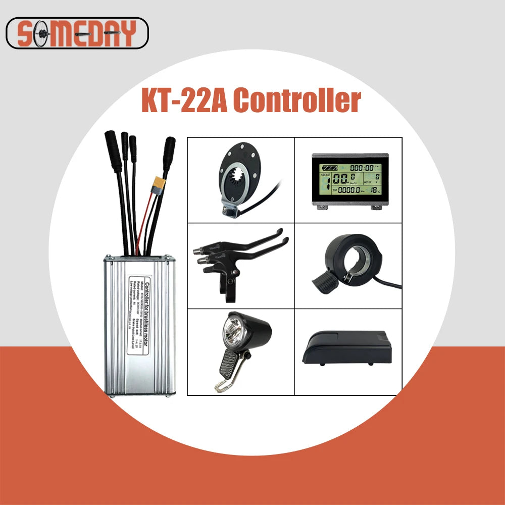 KT Ebike 22A 9 Mosfets Controller 36V 48V 500W 750W With LCD LED Display Ebike Parts Accessies For Electric Bike Conversion Kit