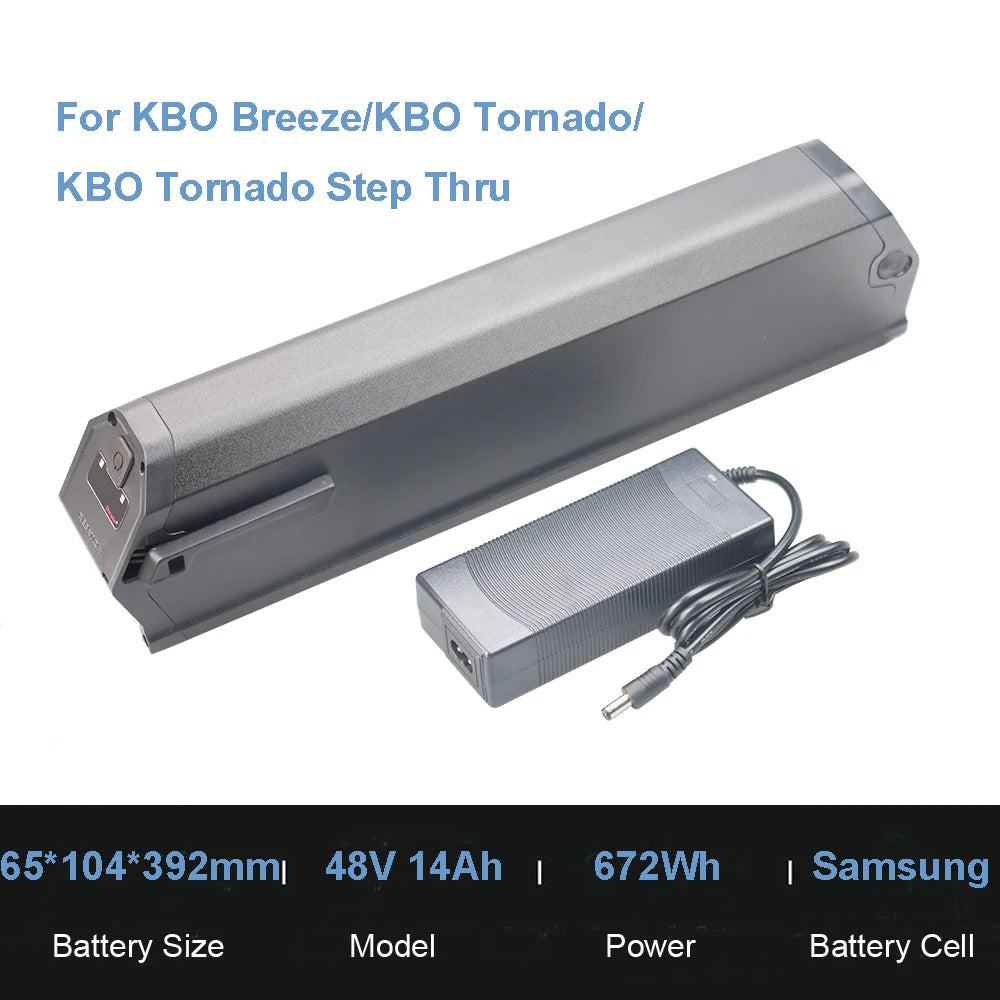 E-Bike Battery Pack 48V 14Ah 16Ah 17.5Ah Lithium-ion Battery for KBO Breeze Tornado Step-Thru Ranger Electric Bike