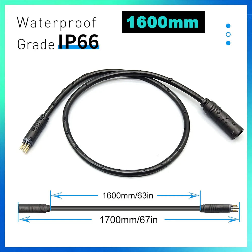 Julet Electric Bicycle Wheel Hub Motor Cable Extension Line 9-Pin Conversion Line Waterproof Connector Ebike Parts Cable