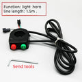 E-Bike Headlight Horn 2 In 1 Electric Scooter Front Light 9LED 18W 36V 48V 60V Bicycle Safety Flashlight Switch Night Cycling