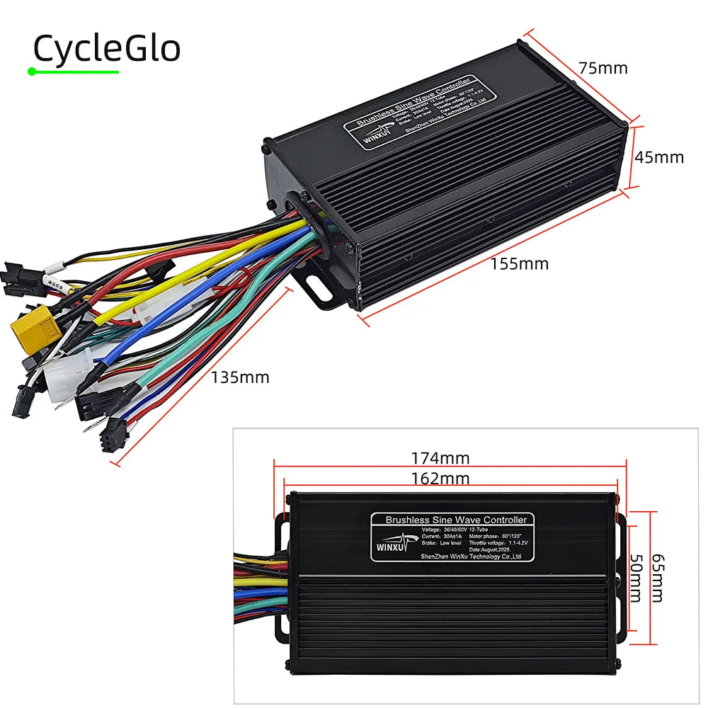 36V 48V 60V 1000W-1500W Sine Wave E-Bike Controller with SW900 Color LCD Kit for Electric Bicycle & Scooter