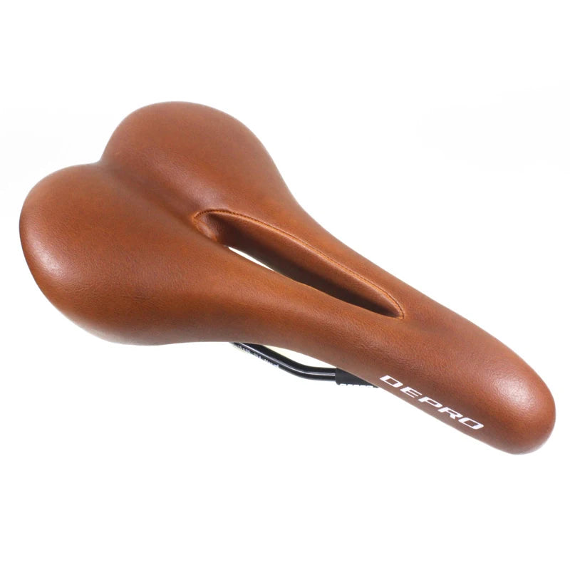 Retro Bicycle Saddle Hollow Cycling Saddle PU Leather Vintage Seat Custion Road Bike MTB Saddle Classic Brown Bike Seat
