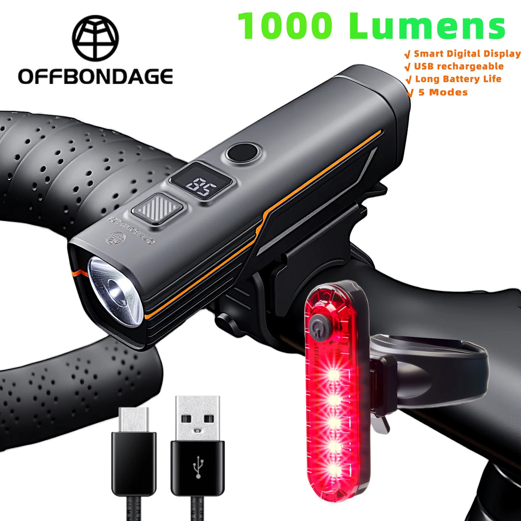 Bicycle Light Waterproof Bike Lamp Type-C Charging MTB Road Cycling Headlights High Lightness Daytime Safety Night Illumination