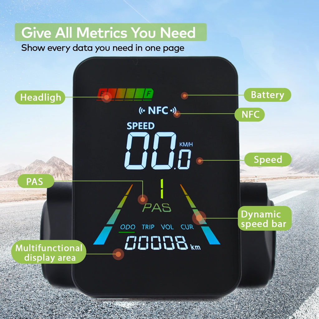 F3【UART2】Turn On The NFC Fatbike Screen E Bike LCD Display Electric Scooter Speedometer Cycling Accessories Bicycle Computer