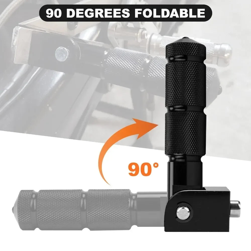 Motorcycle Universal Foot Pegs Aluminium Alloy Bicycle Pegs Dirt Bike Foot Pegs 8mm Hole Folding Passenger Pedal Accessories