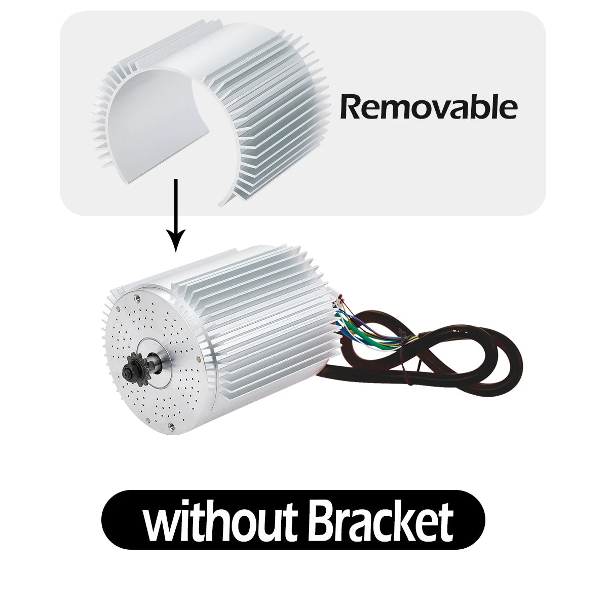 72V 3000W Brushless Electric Motor with Heat Sink for E-Bike, Motorcycle & Go-Kart Conversion