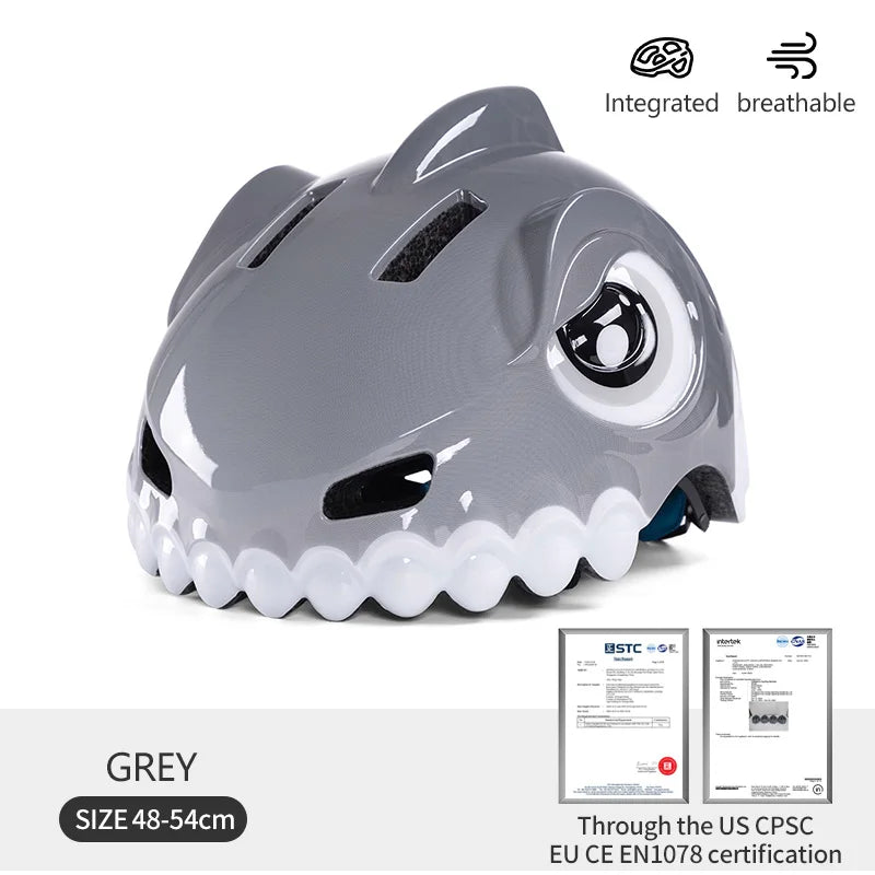 Horntour Kids Bicycle Helmet Child Sport Safety Shark Cycling Helmet Knee Elbow Pad Set Balance Bike Roller Skating Helmet Guard