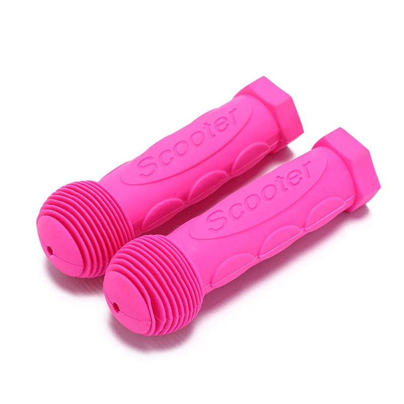 2Pcs Rubber Grip Handle Handlebar Grips Colorful Blue Red Anti-skid Child Children Kids Bike Bicycle Tricycle Skateboard Scooter