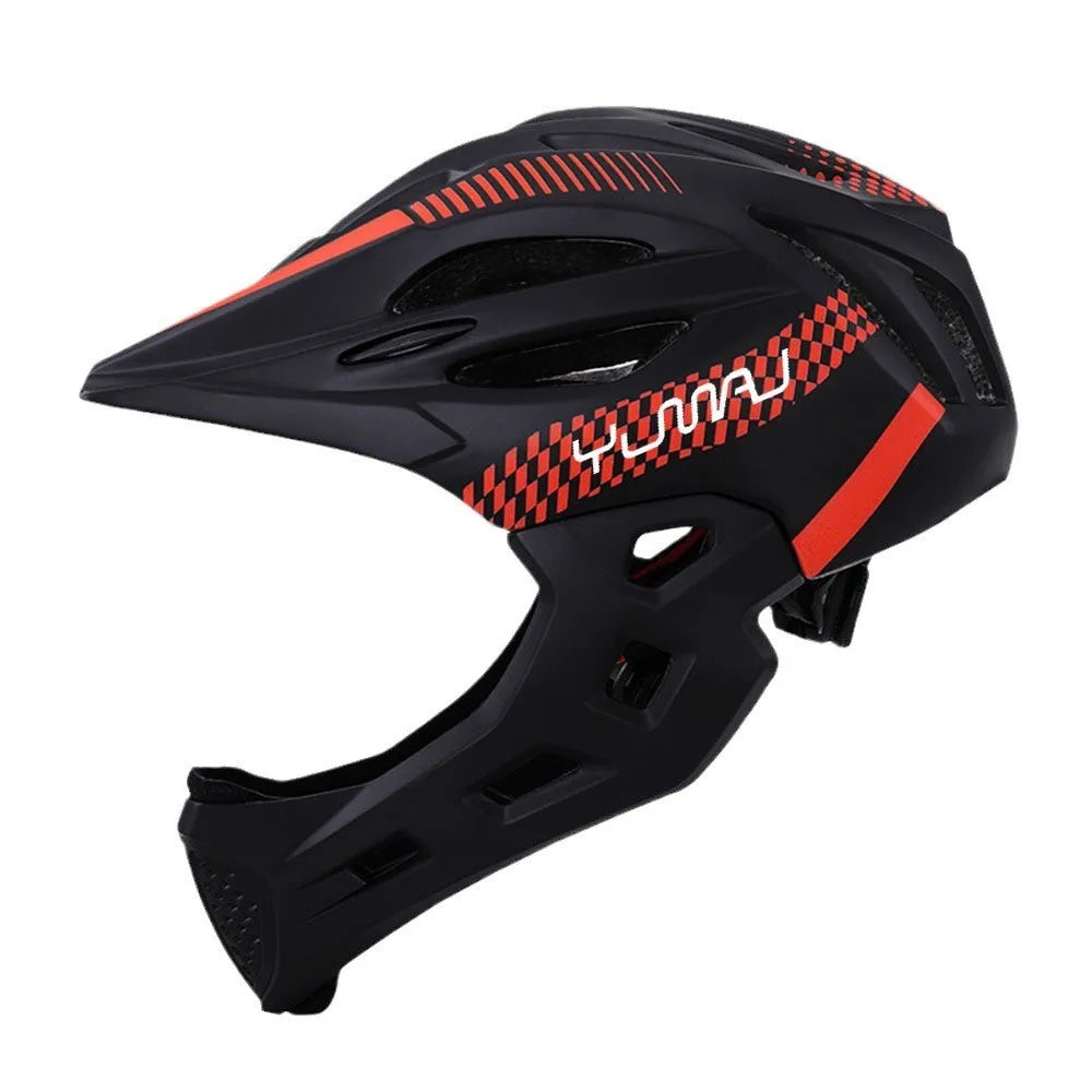 NEW LED Kids Full Face MTB Bike Helmet Balance Bike Sports Safety Kids Full Covered Helmets Downhill Scooter BMX Child 48-52CM