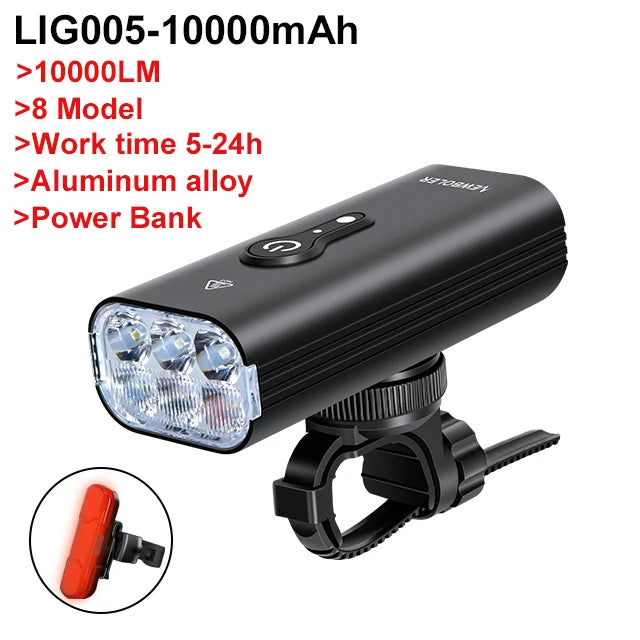 NEWBOLER 10000mAh Smart Bicycle Light Front 10000LM Bike Light Waterproof USB Charging MTB Road Cycling Lamp Bike Accessories