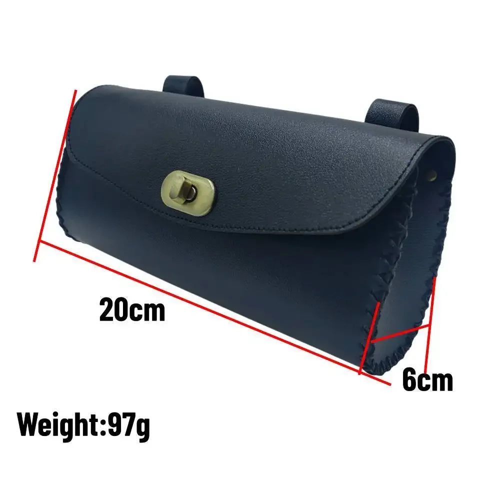 New Retro Bicycle Tail Bag PU Leather Waterproof Cycling Bag Saddle Pouch Front Personalized Riding Vintage Bike Bag