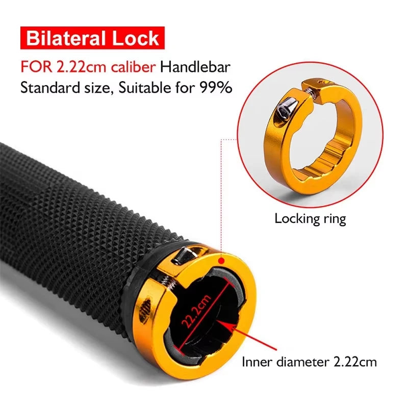 Bicycle Grips BMX Bike Handbar Grips Rubber Bilateral Lock Mountain MTB Bikes Handlebar Grips Non-slip Cycling Bike Accessories