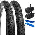 YUNSCM 2-PCS 20" Bike Tires 20x1.75/47-406 and 20" Bike Tubes Schrader Valve Compatible with Road 20 x 1.75 Bike Bicycle Tires and Tubes (Y-968)