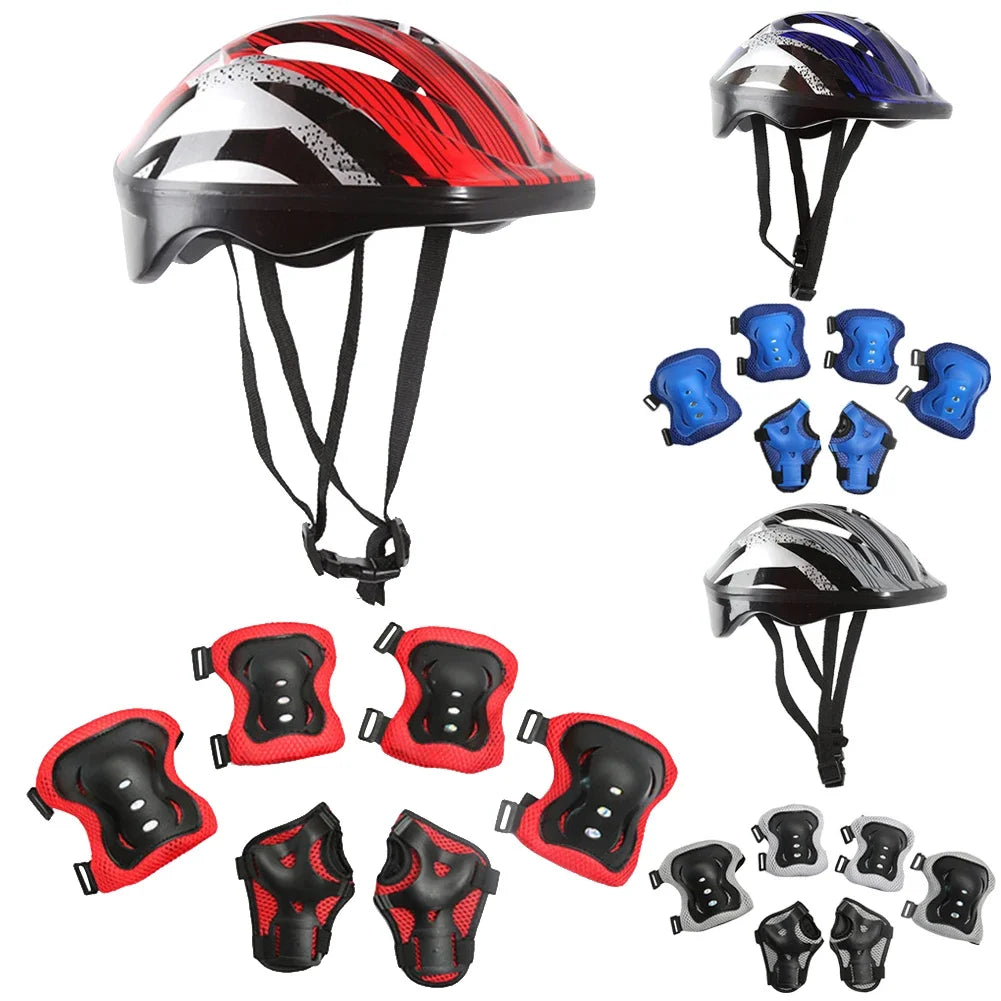 Kids 7-Piece Protective Gear Set — Helmet & Pads for Bike, Skateboard & Skating