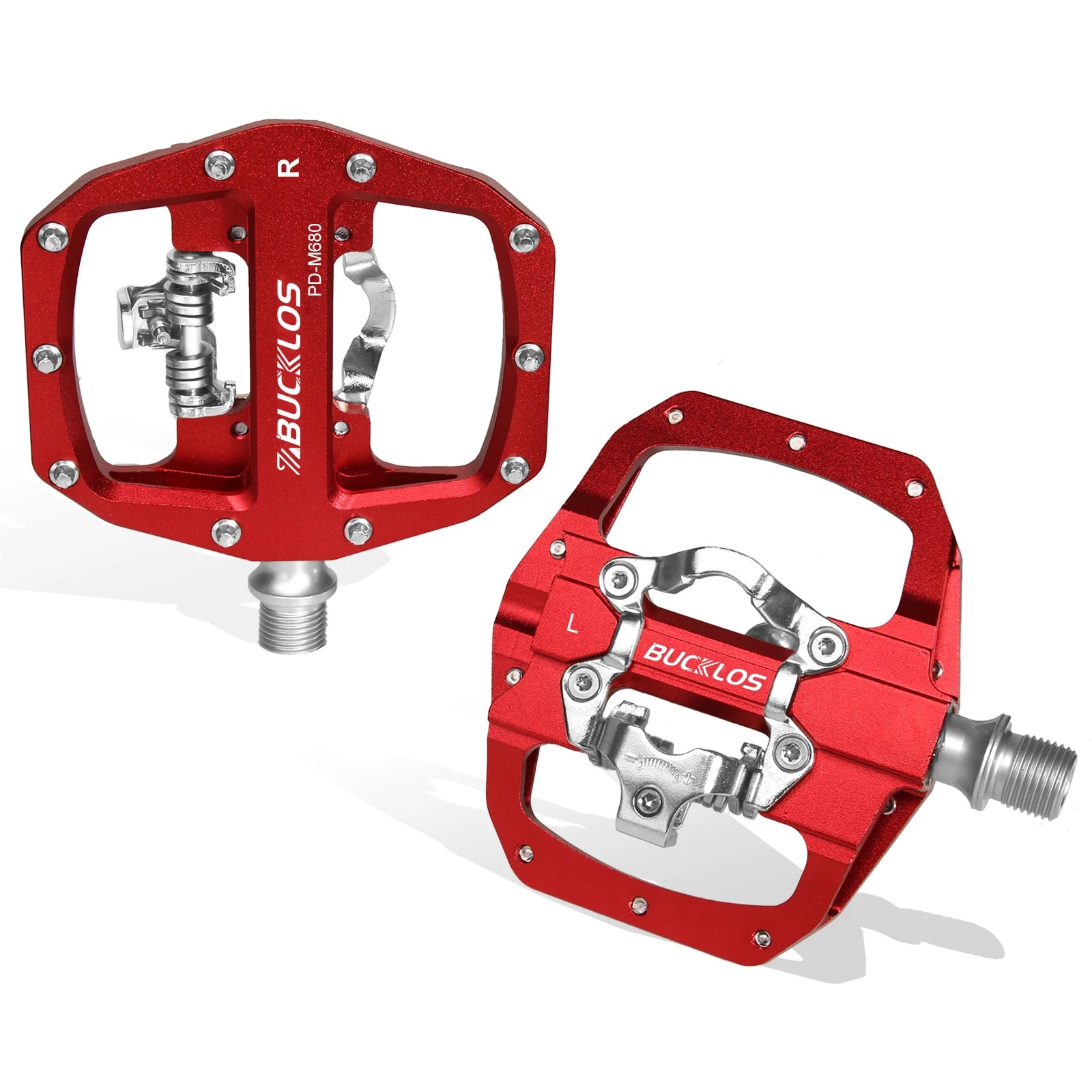 BUCKLOS Mtb Pedals for Bicycle Dual Function Mountain Bike Pedal Platform Clip Flat Pedals for SPD System MTB Bicycle Bike Part