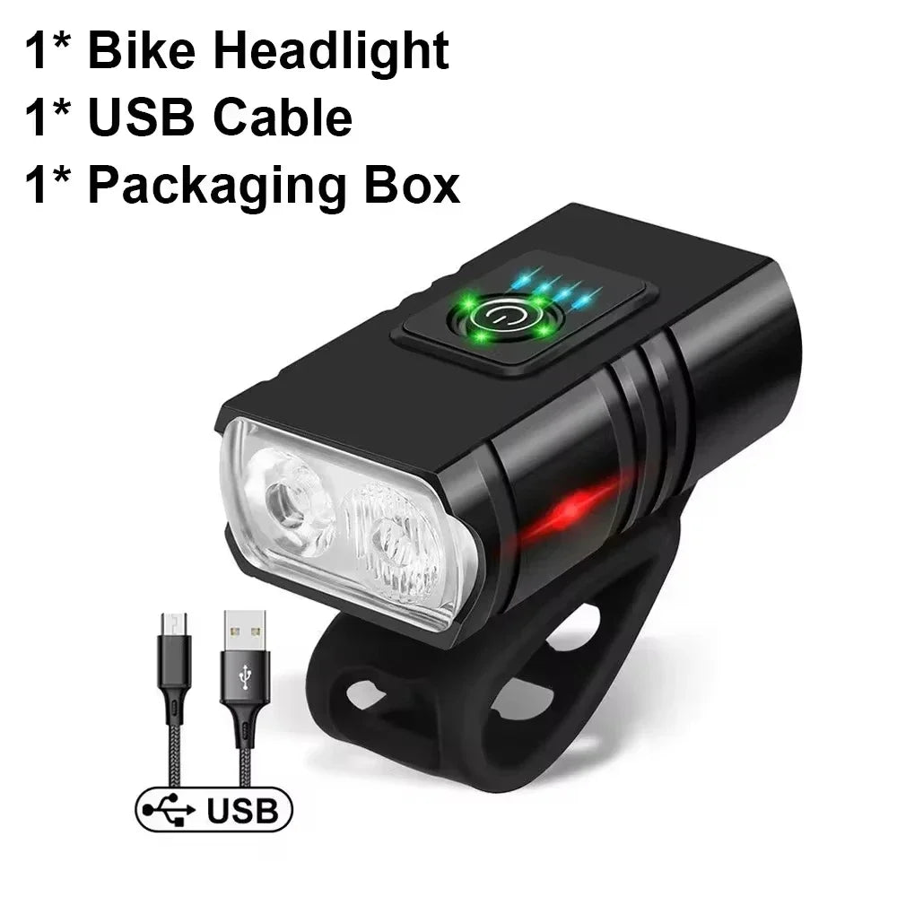 9 LED Bicycle Headlight USB Rechargeable Bike Lamp Super Bright Handlebar Lights Outdoor Waterproof Cycling  Front Light