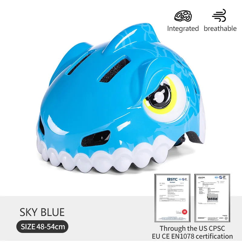 Horntour Kids Bicycle Helmet Child Sport Safety Shark Cycling Helmet Knee Elbow Pad Set Balance Bike Roller Skating Helmet Guard