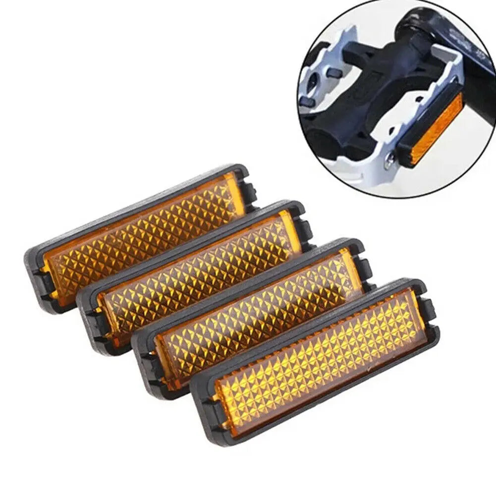 4 Pcs/Set Bicycle Pedal Reflector Safety Night Cycling Reflective Bike Pedal Mount Vintage Clip Tube Reflector Accessories