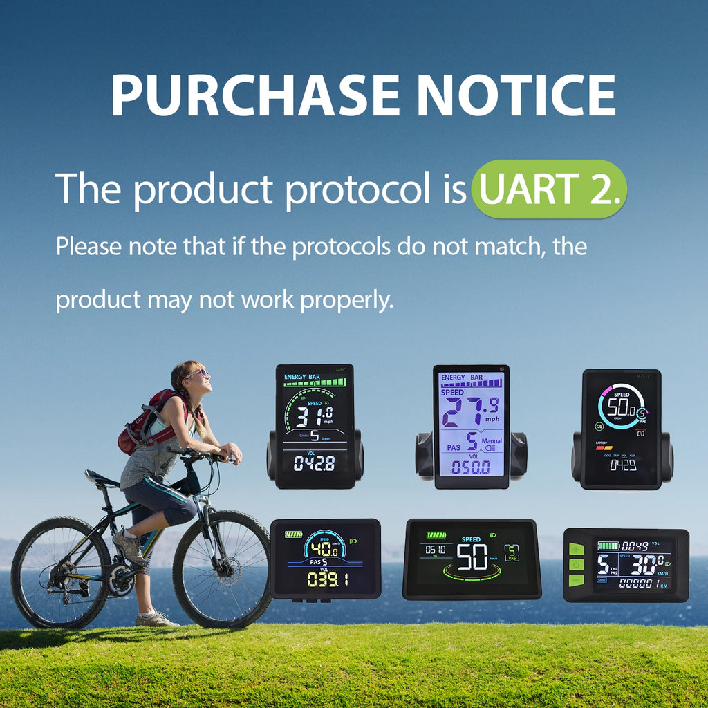 F3【UART2】Turn On The NFC Fatbike Screen E Bike LCD Display Electric Scooter Speedometer Cycling Accessories Bicycle Computer