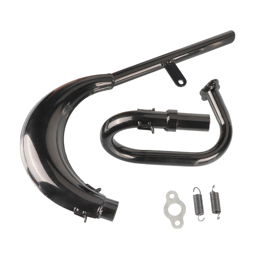 Exhaust Pipe Muffler Black Fit for 50cc 80cc 2 Stroke Bicycle Gas Engine Curved Exhaust Pipe Motorcycle Parts