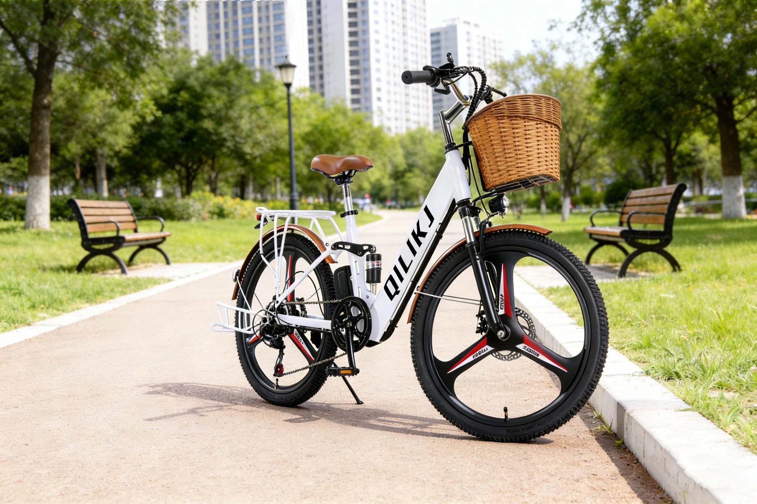 Electric EBIKE City Bike Rear Hub Motor High-Carbon Steel 7-Speed 350W Brushless Pedal-Assist Lithium Battery 60 km 25km/h