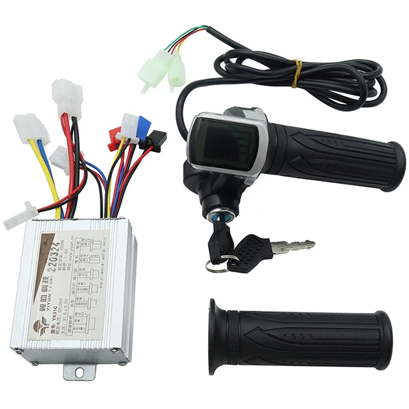 Electric Bike Bicycle Scooter Accessories Motor Brushed Controller & Throttle Twist Grip 24V 36V 48V 250W 350W 500W 1000W