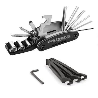 Bicycle Repair Tool Kit, 15-in-1/16-in-1 Multi-Function Puncture Repair Set for Bike Maintenance